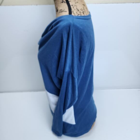 YaYamis Blue & White Striped Long Sleeve Cowl Neck T-Shirt Women's Size XXL - Picture 2 of 5